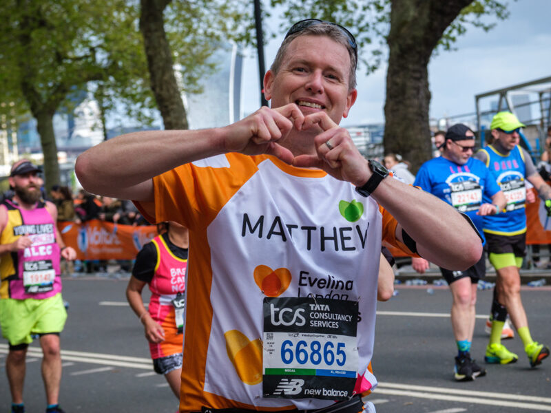 Image of Matthew running for Evelina London Children's Charity