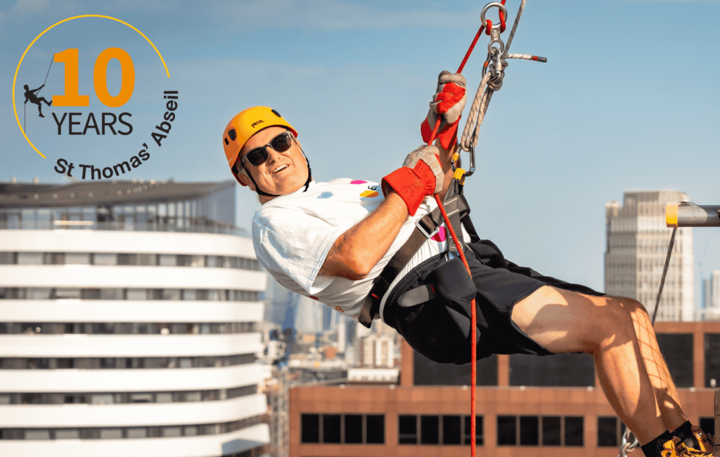A man abseiling down S Thomas