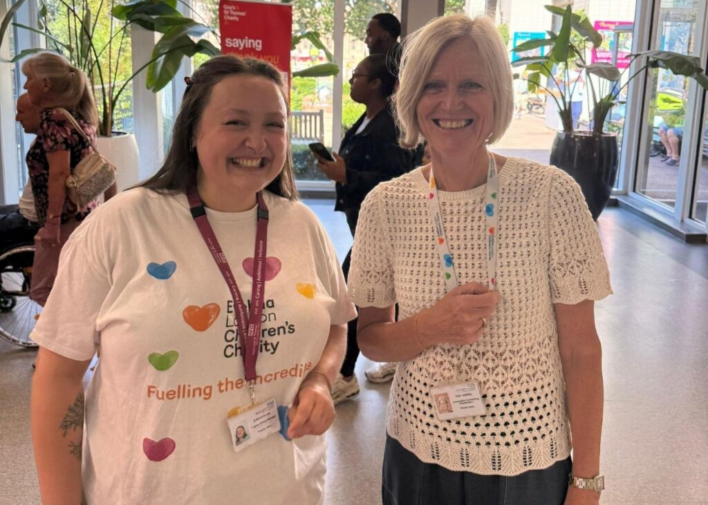 Tina and B, volunteering at Evelina London Children