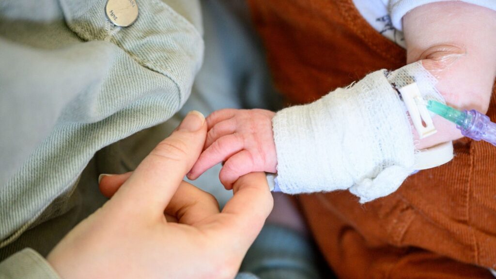Baby being treated at Evelina London Children