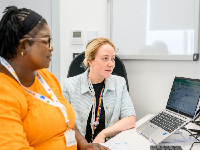 Two members of staff from Evelina London Children