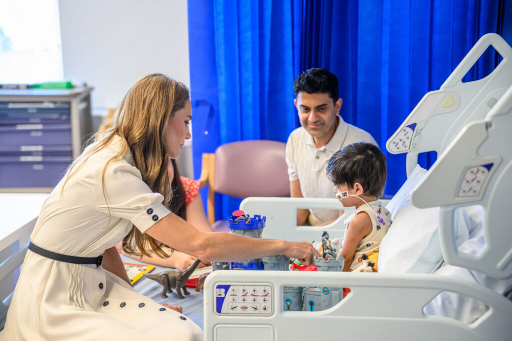 The Princess of Wales with a patient and their family